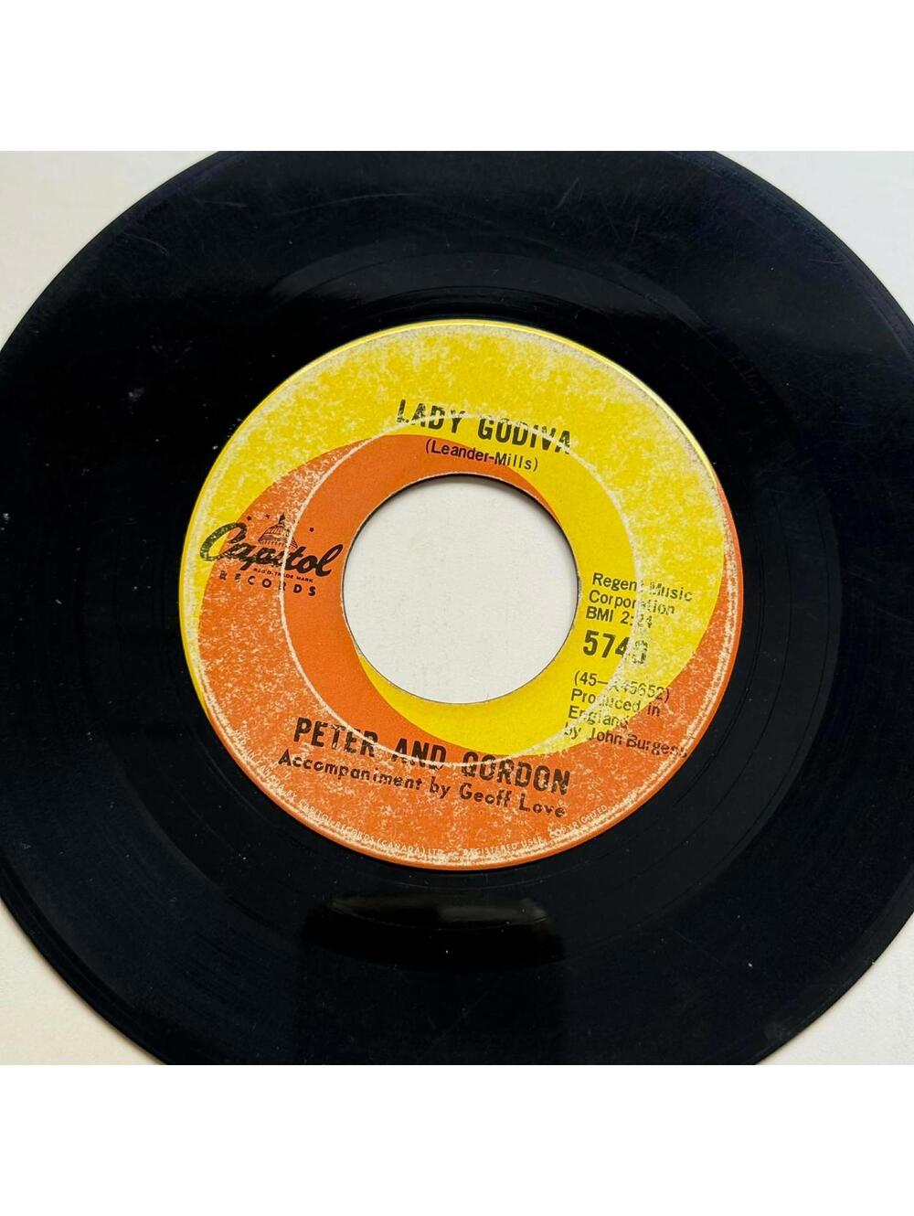 Peter and Gordon - Morning's Calling/Lady Godiva 45rpm VG+ R30